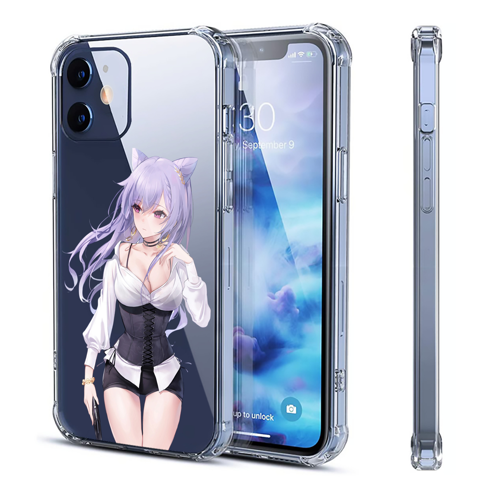 げんし神 刻晴 こくせい genshin Kokusei 【iPhone 12シリーズ対応】透明スマホケース（クリアソフトケース）